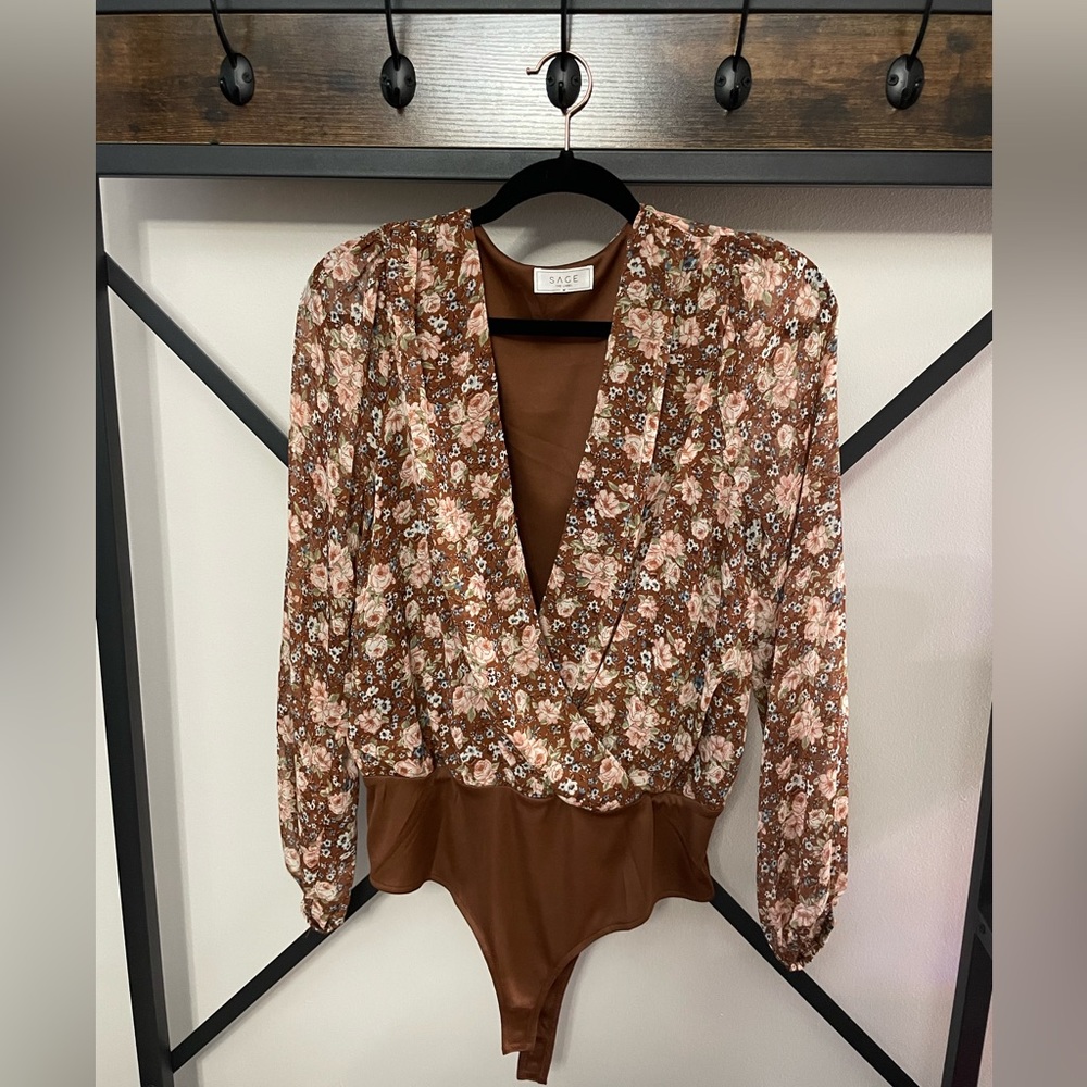 Anthropologie Sage the Label Eden Surplice Bodysuit